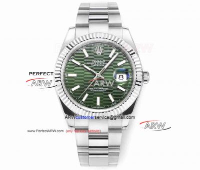 DDF Replica Rolex Datejust Green Motif Dial Oyster Band 41mm 3235 Movement Watch